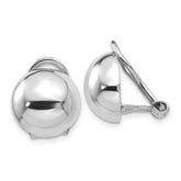 14K White Gold Polished Non-pierced Back Earrings